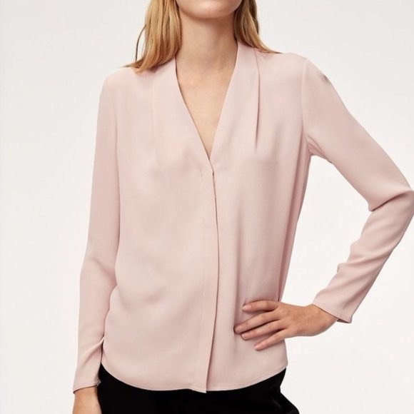 Aritzia Tops - Aritzia Light Pink Long Sleeve Blouse